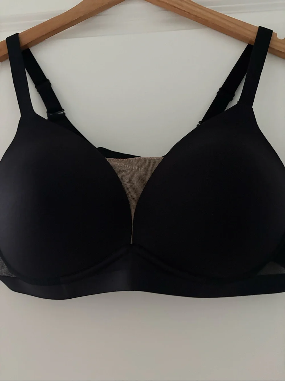 NWT Underoutfit Viva Mesh Bra Black Coffee Nude Inset XL